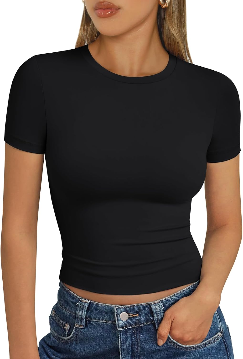 Womens Short Sleeve T Shirt Buttery Soft Summer Tops Basic Tees