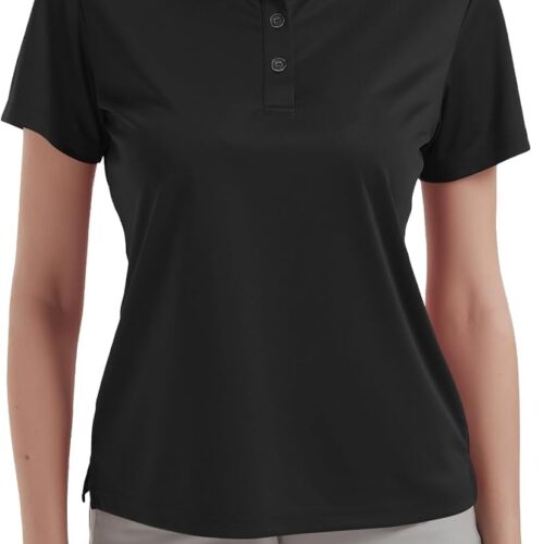Women's Polo Shirts UPF 50 Casual Work Quick Dry 4 Buttons Short Sleeve Collared Golf Shirt