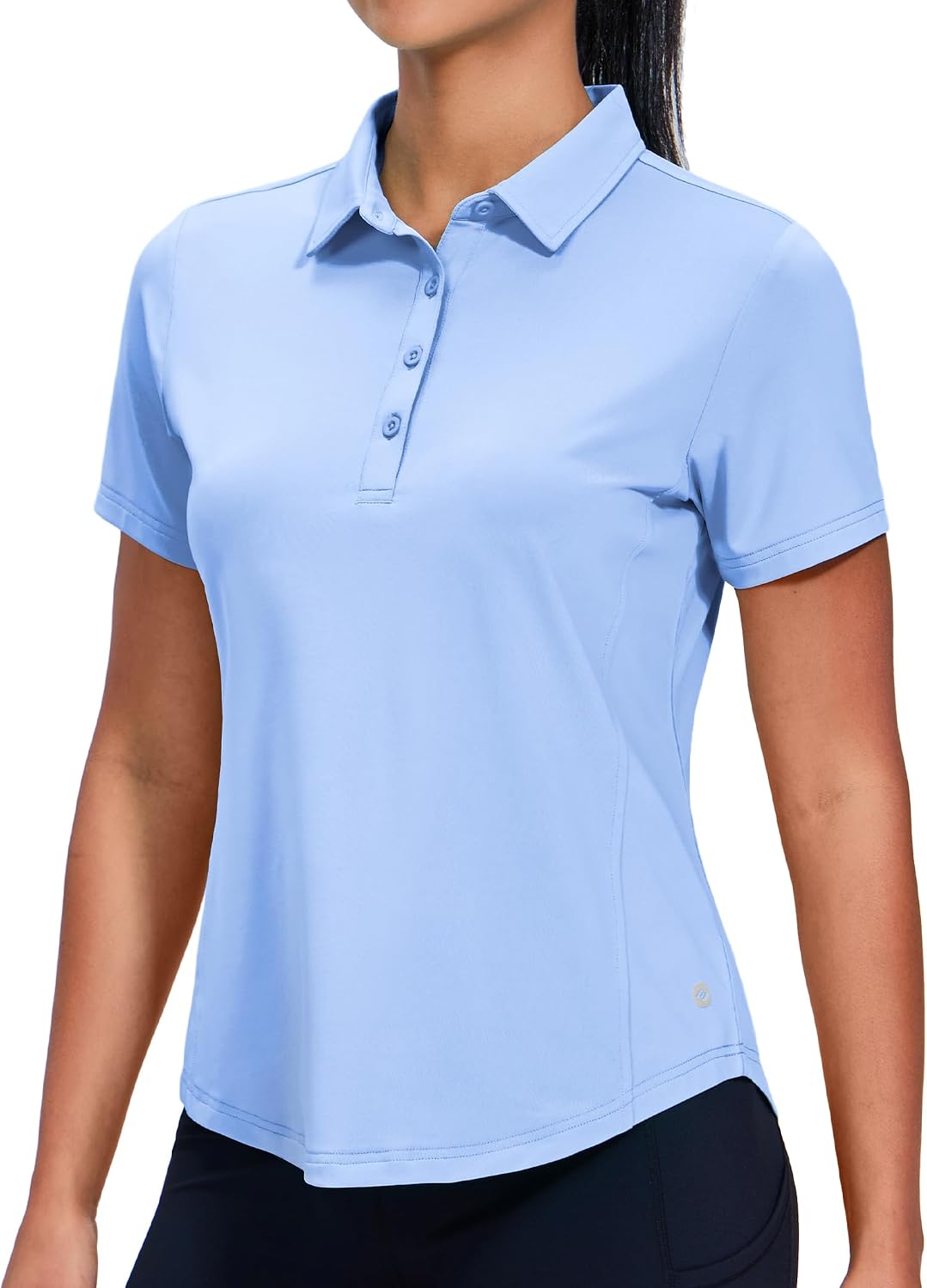 Womens Golf Polo Shirts Short Sleeve Quick Dry Sun Protection Active UV Shirts Collared Tennis Tops 4 Buttons