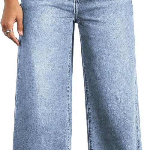 Straight Leg Jeans for Women High Waisted Wide Leg Loose Stretchy Boyfriend Denim Pants Baggy Jeans for Women